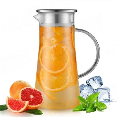 Stakleni vrč od 1300 ml sa PP poklopcima