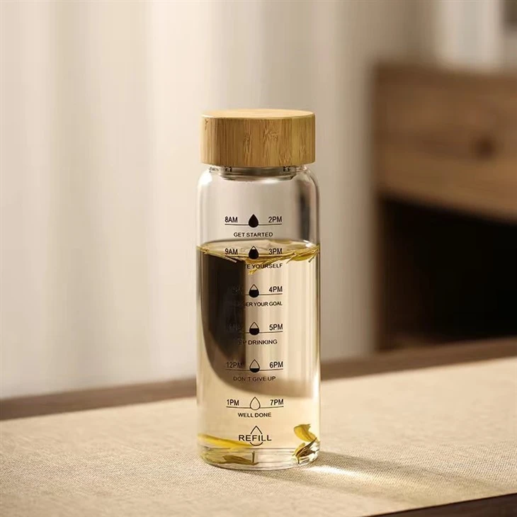 Bamboo Lid Glass Water Bottle-A Perfect Blend Of Style And Sustainability