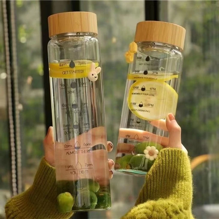 Bamboo Lid Glass Water Bottle-A Perfect Blend Of Style And Sustainability